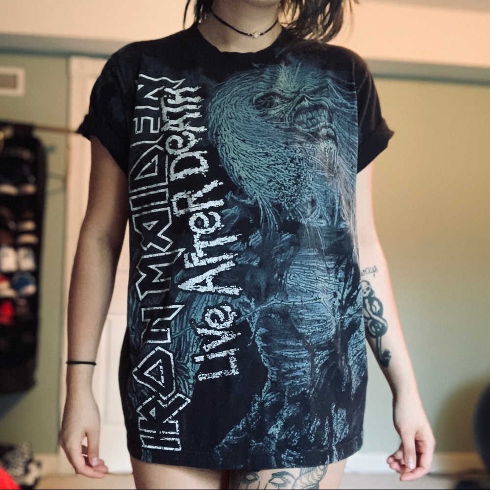 Old school oversized Iron Maiden band t-shirt